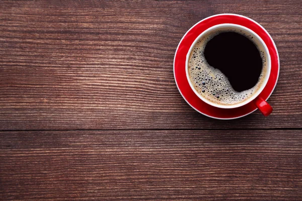 Taza Café Sobre Mesa Madera Marrón — Foto de Stock