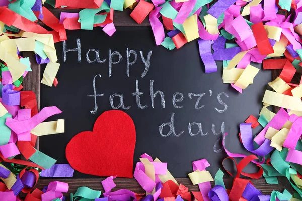 Feliz Día Del Padre Escrito Marco Negro Con Confeti — Foto de Stock