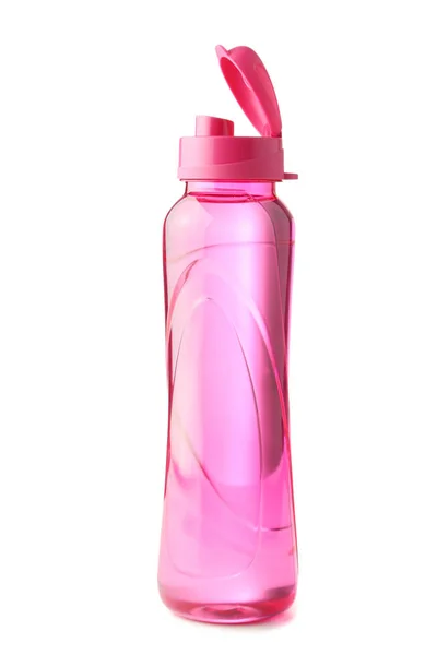 Pink Water Bottle Isolated White — Stock Photo, Image