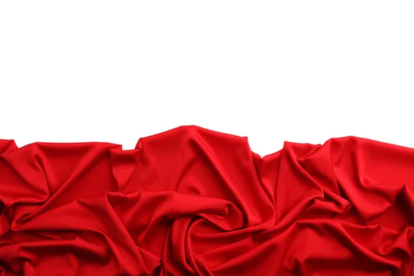 Red Satin Cloth White Background — Stock Photo, Image