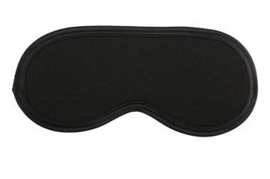 Uyku maskesi üzerine beyaz izole siyah