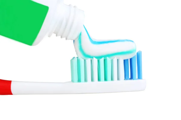 Toothbrush Paste Isolated White Background — Stock Photo, Image