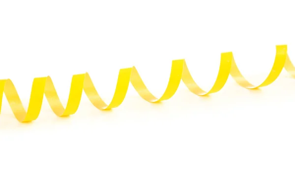 Yellow Ribbon Isolated White Background — Stock Photo, Image