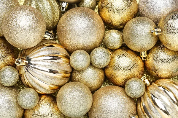 Fondo de adornos de Navidad de oro — Foto de Stock