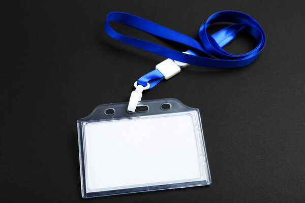 Blank white bagde on black background