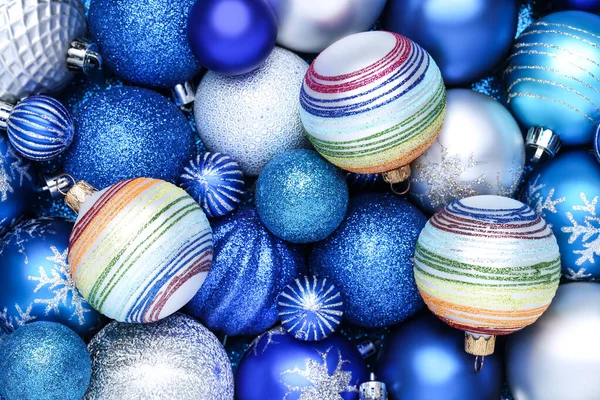 Achtergrond Van Kleurrijke Kerstballen — Stockfoto