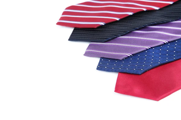 Colorful Neckties Isolated White Background — Stock Photo, Image