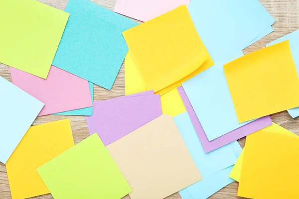 Colorful Paper Sticky Notes Wooden Table — Stock Photo, Image