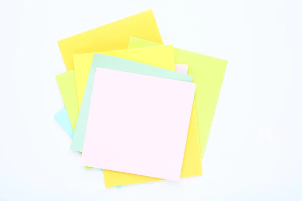 Paper Sticky Notes White Background — Stock Photo, Image