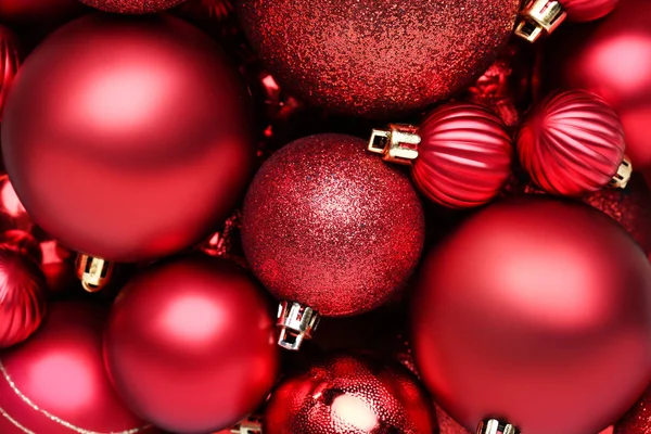 Background Red Christmas Baubles — Stock Photo, Image