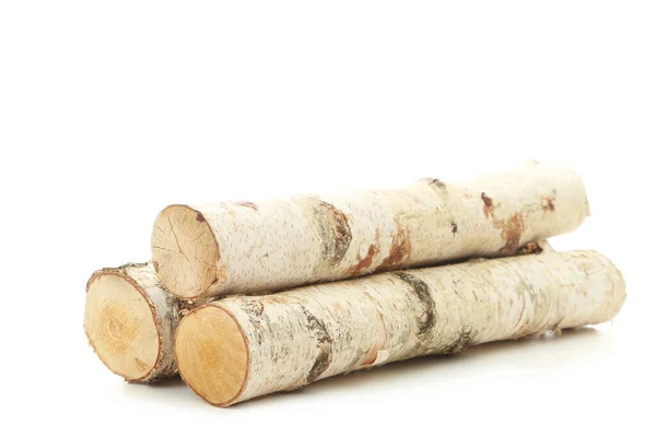 Pile Dry Firewood Isolated White Background — Stock Photo, Image