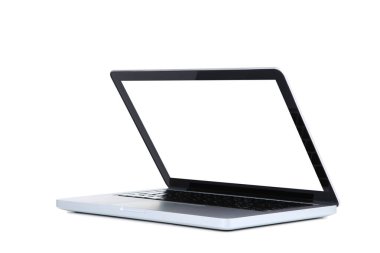 Dizüstü bilgisayar beyaz arkaplanda izole edildi