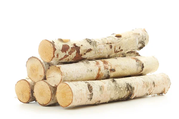 Pile Dry Firewood Isolated White Background — Stock Photo, Image