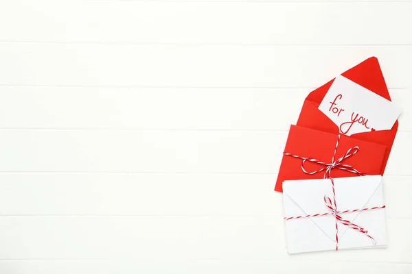 Paper Envelopes Text You White Wooden Table — Stock Photo, Image