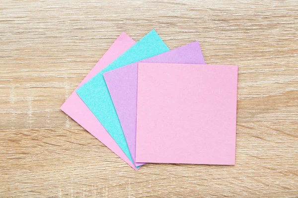 Paper Sticky Notes Wooden Table — Stock Photo, Image