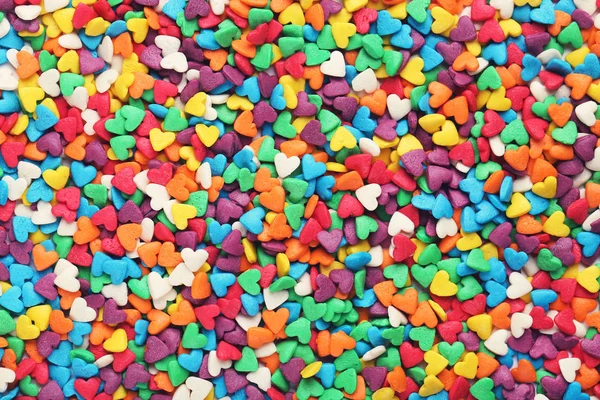 Background Colorful Heart Shaped Sprinkles — 스톡 사진