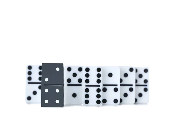 Leader concept. Domino tiles on white background — Stock Photo, Image