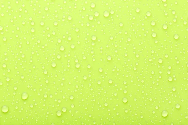 Gotas Agua Sobre Fondo Verde —  Fotos de Stock