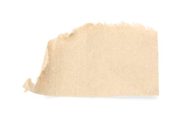 ?beyaz arkaplanda karton parçası izole edildi