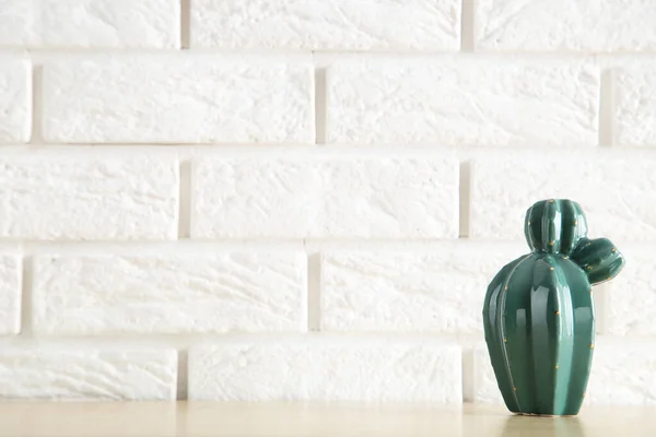 Ceramic Vase White Brick Wall Background — 스톡 사진