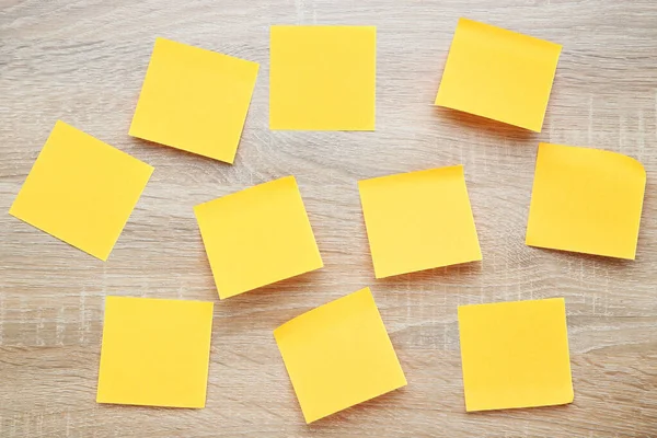 Paper Sticky Notes Wooden Table — Stock Photo, Image