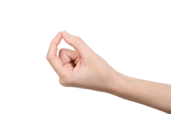 Mano Femenina Aislada Sobre Fondo Blanco — Foto de Stock