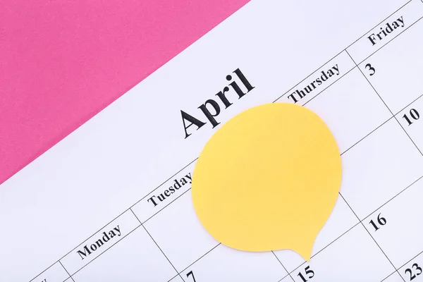 Testo Aprile Festa Dello Sciocco Sul Calendario Cartaceo — Foto Stock