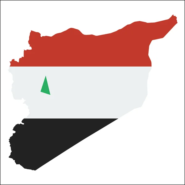 Mapa de alta resolução da República Árabe Síria com bandeira nacional . — Vetor de Stock