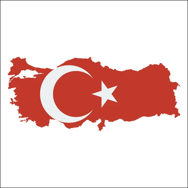 Turquía mapa de alta resolución con bandera nacional . — Vector de stock