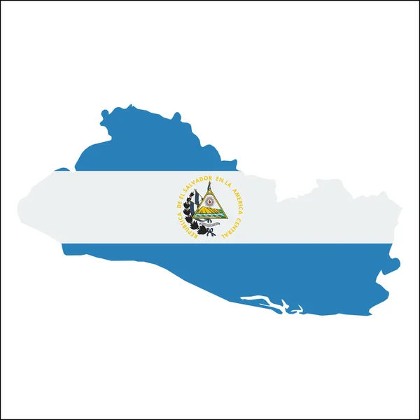 Mappa ad alta risoluzione di El Salvador con bandiera nazionale . — Vettoriale Stock