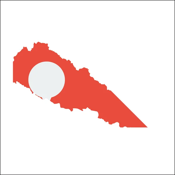 Карта высокого разрешения Непала с национальным флагом . — стоковый вектор