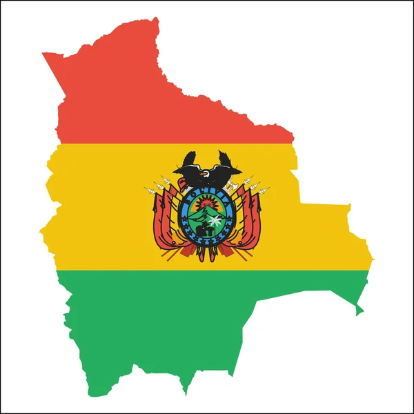 Mapa de Bolivia de alta resolución con bandera nacional . — Vector de stock
