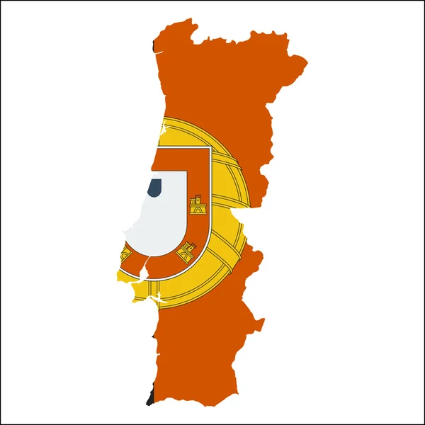Πορτογαλία χάρτη υψηλής ανάλυσης με εθνική σημαία. — Διανυσματικό Αρχείο