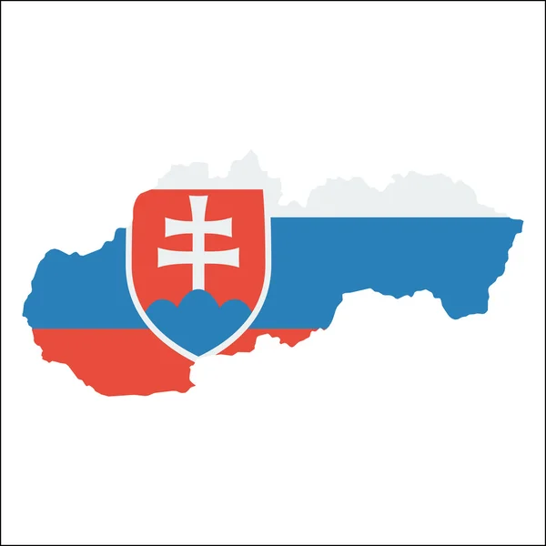 Eslováquia mapa de alta resolução com bandeira nacional . —  Vetores de Stock