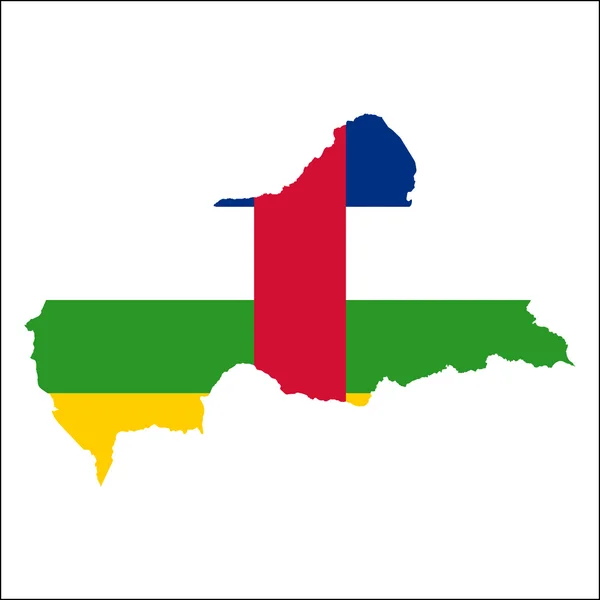 Repubblica Centrafricana mappa ad alta risoluzione con bandiera nazionale . — Vettoriale Stock