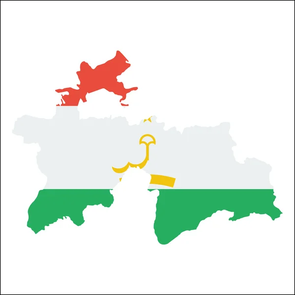 Tadzjikistan hoge resolutie kaart met nationale vlag. — Stockvector