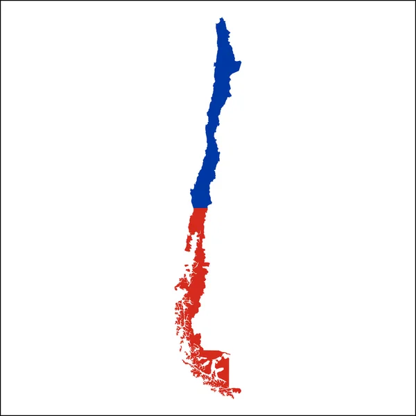 Mapa de Chile de alta resolución con bandera nacional . — Vector de stock