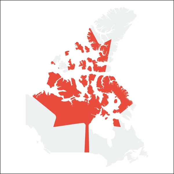 Carte haute résolution du Canada avec drapeau national . — Image vectorielle