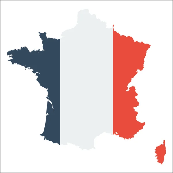 France carte haute résolution avec drapeau national . — Image vectorielle