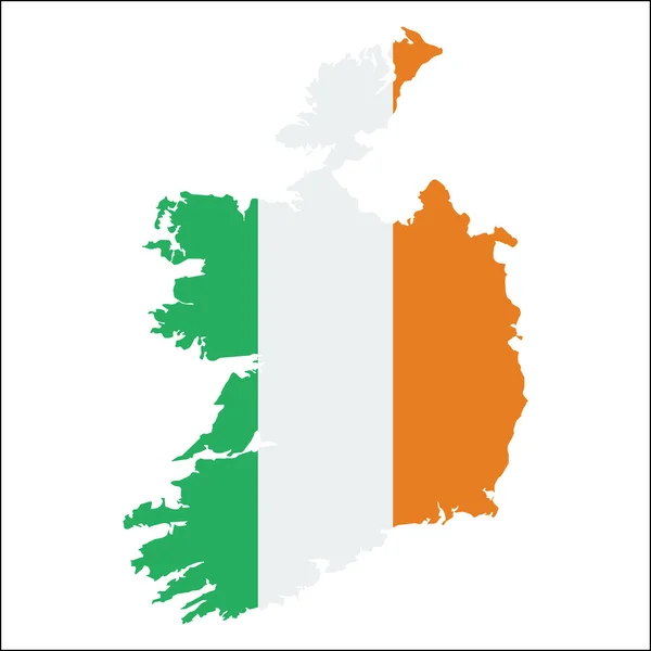 Irlanda mapa de alta resolução com bandeira nacional . — Vetor de Stock