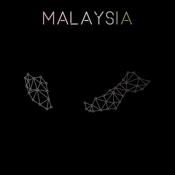 Malaysia network map. — Stock Vector