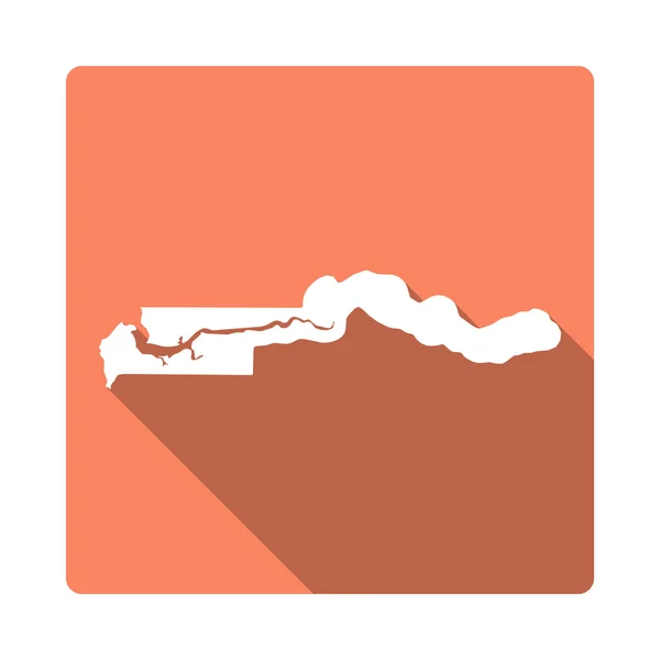 ベクトル ガンビア地図ボタン。白い背景で隔離の長い影スタイル ガンビア地図の正方形アイコン. — ストックベクタ