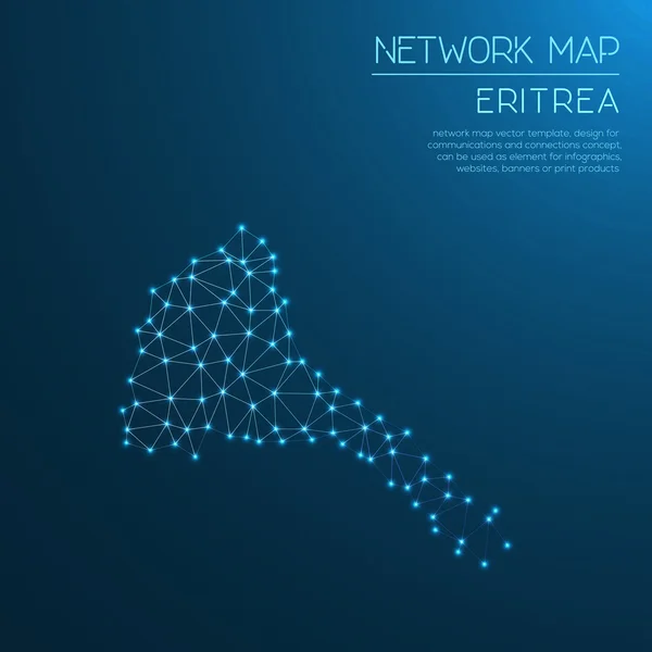 Mapa de la red de Eritrea . — Vector de stock