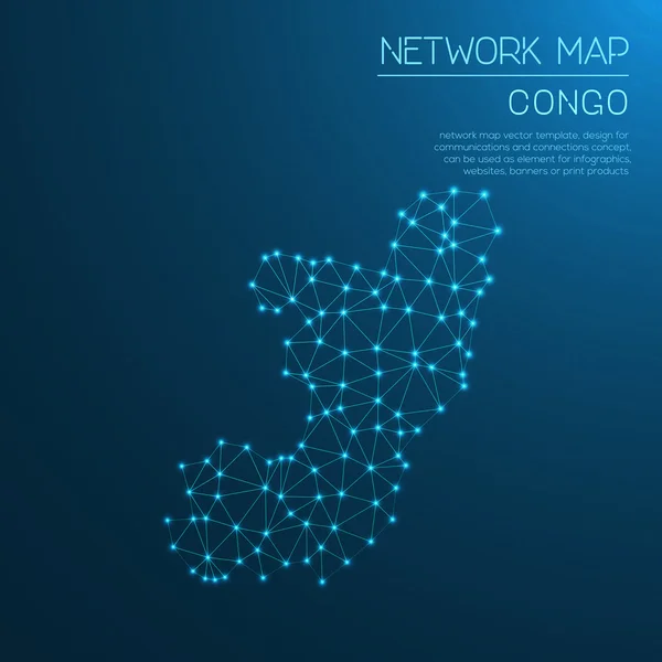 Mapa de la red Congo . — Vector de stock