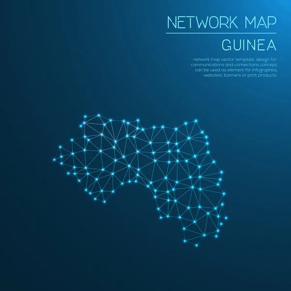 Mapa sítě Guineje. — Stockový vektor