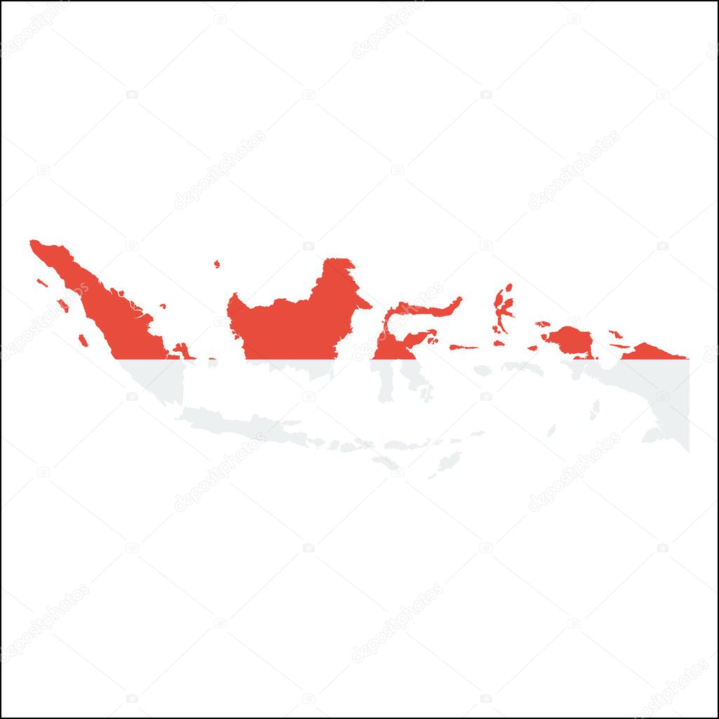 Indonesia Map High Resolution Indonesia High Resolution Map With National Flag. Stock Vector Image By  ©Gagarych #125391368