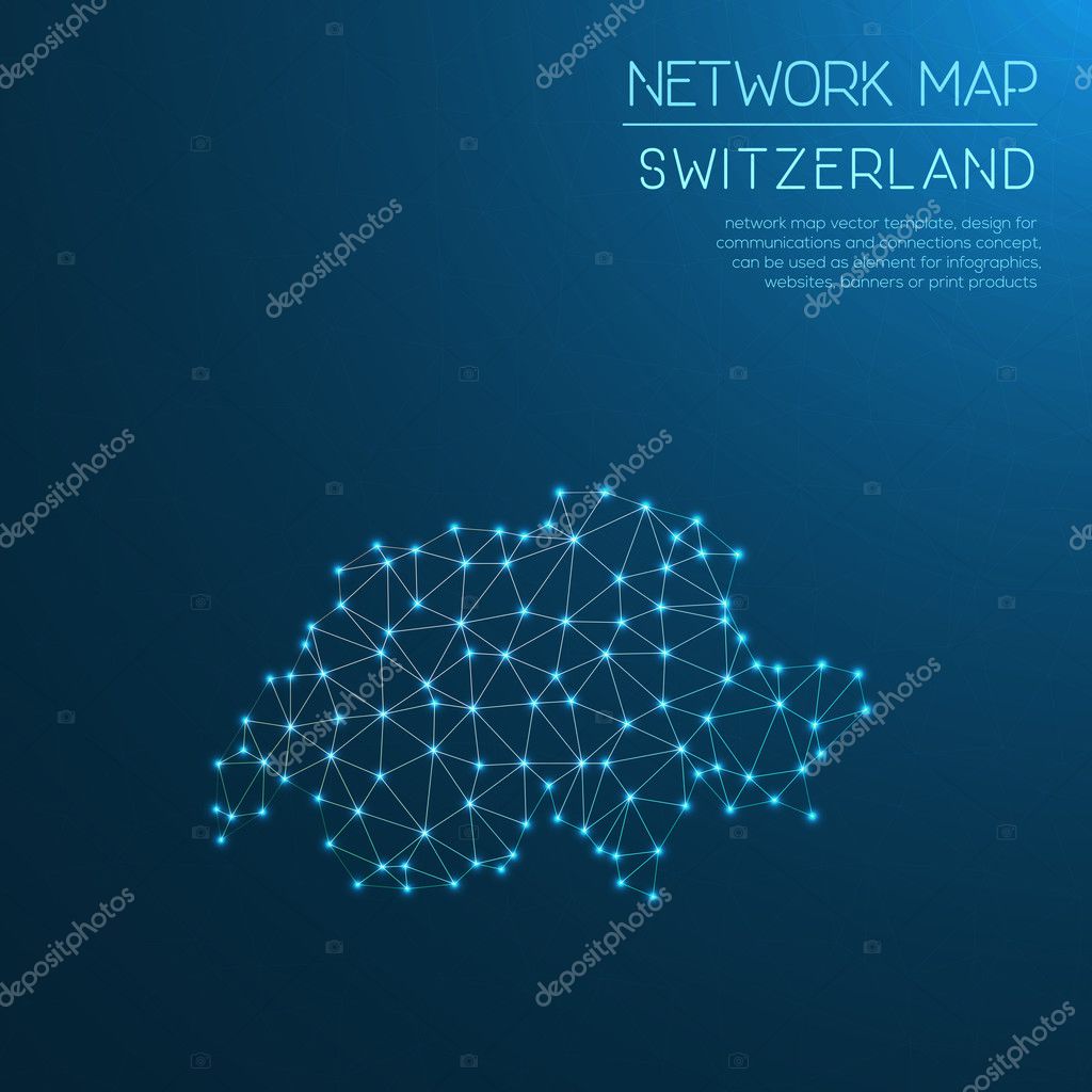 Switzerland network map stock vector by gagarych 125399154