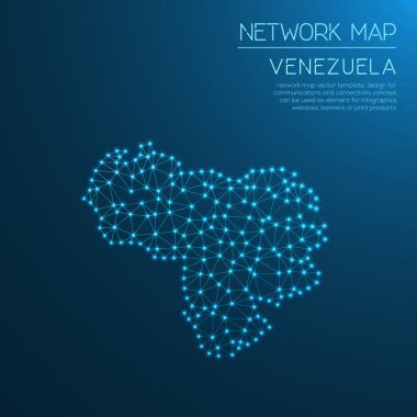 Venezuela, Bolivarian Republic of network map. clipart