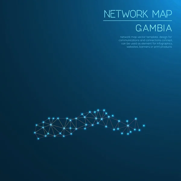 Mapa de red de Gambia . — Vector de stock