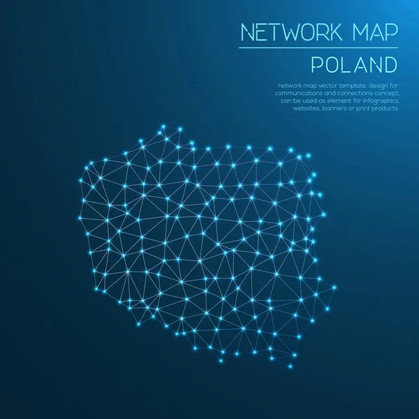 Mapa sieci w Polsce. — Wektor stockowy